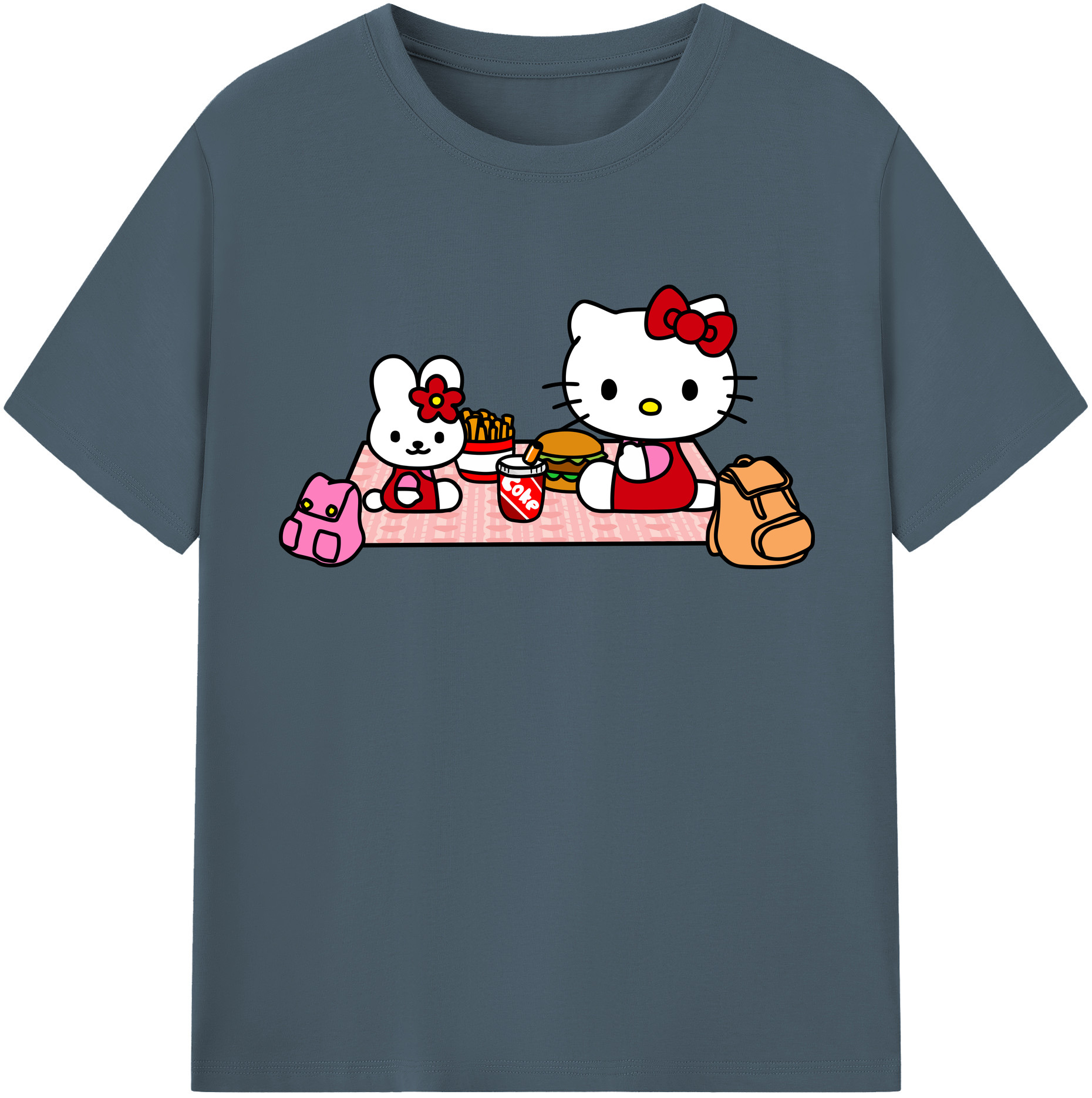 （画像用） Hello Kitty ハローキティ 綿100％半袖Tシャツ（フロントプリント）